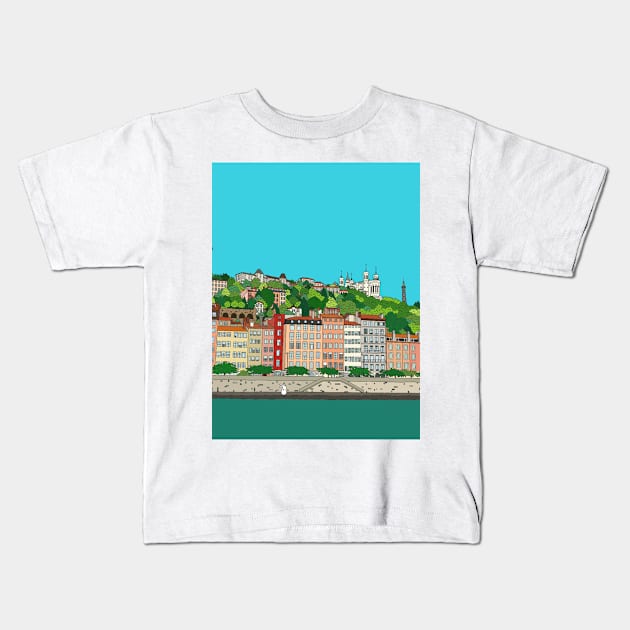 Lyon, France Kids T-Shirt by lamaisondulapino